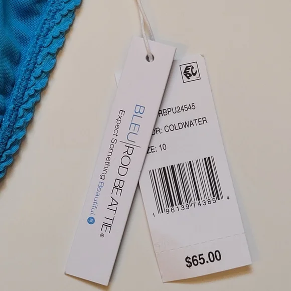 Bleu by Rod Beattie Women's Blue High Waisted Bikini Bottoms Sizes 12, 14 - Picture 9 of 12